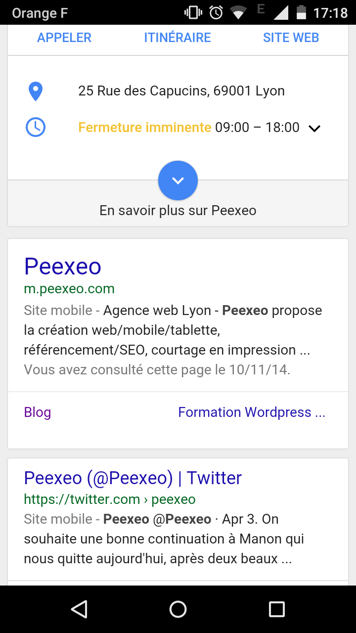 mention site mobile peexeo référencement mobile friendly